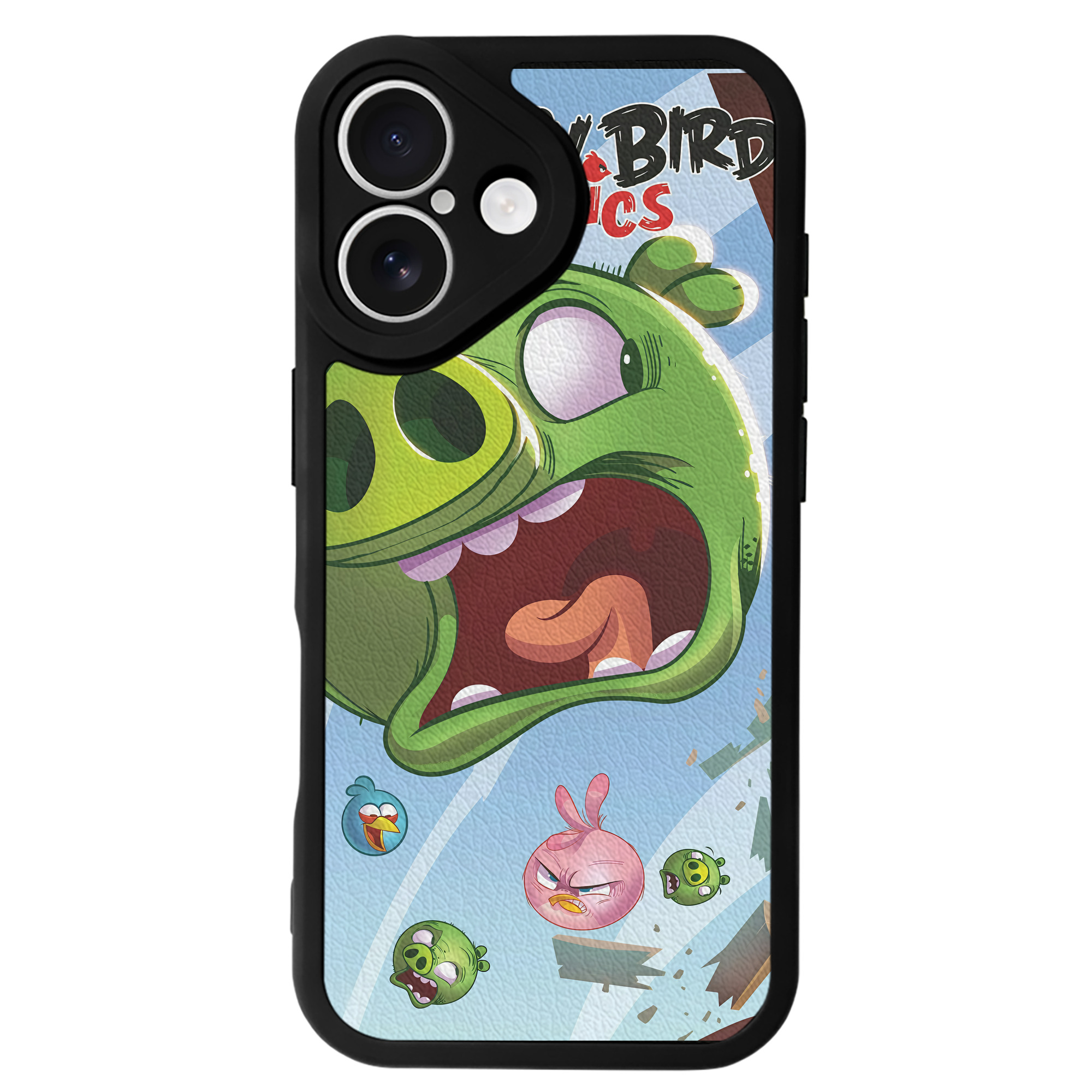 （画像用） Angry Birds アングリーバード 【iPhone 16シリーズ対応】シリコンスマホケース（レザー調） 材質：シリコン